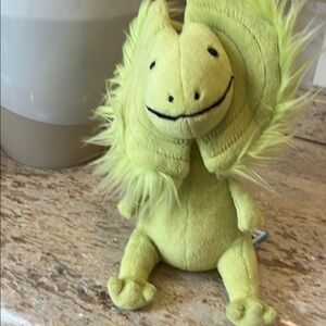 JELLYCAT Lime Green Plush Dinosaur Toy DAVEY DILOPHOSAURUS